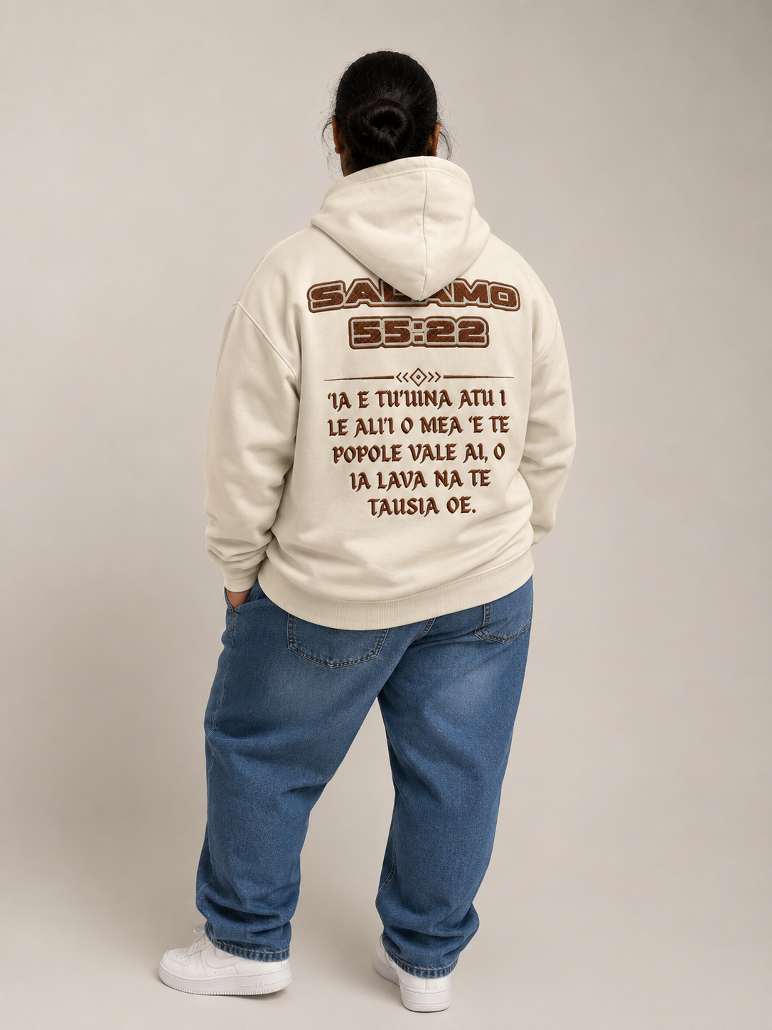 SALĀMO 55:22 HOODIE - OFF WHITE